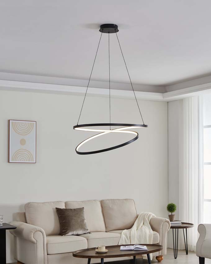 Hanglamp - Zwart - Ø70cm - LED - 1x42W - 3000K