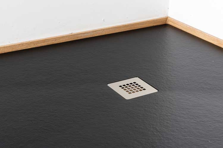 Douchebak Minimalism composiet met gelcoat zwart 160x90cm