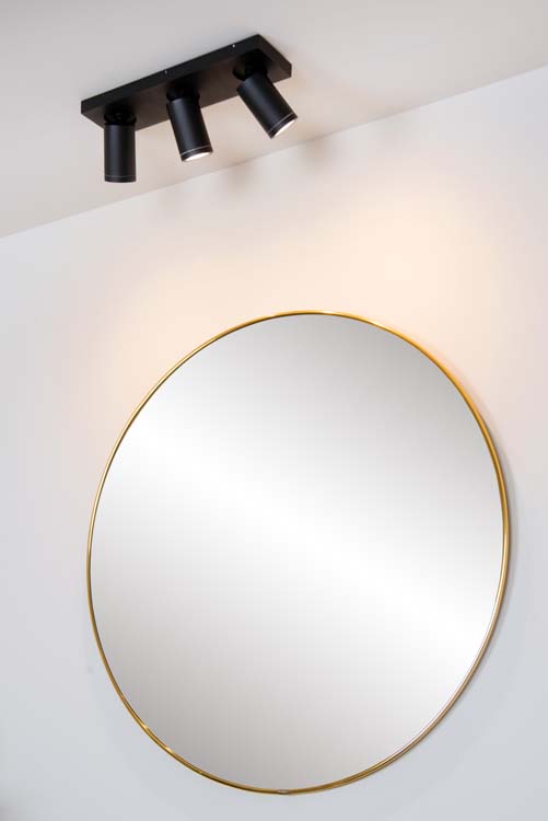 Plafondlamp - zwart - 3xGU10 - 5W - IP44