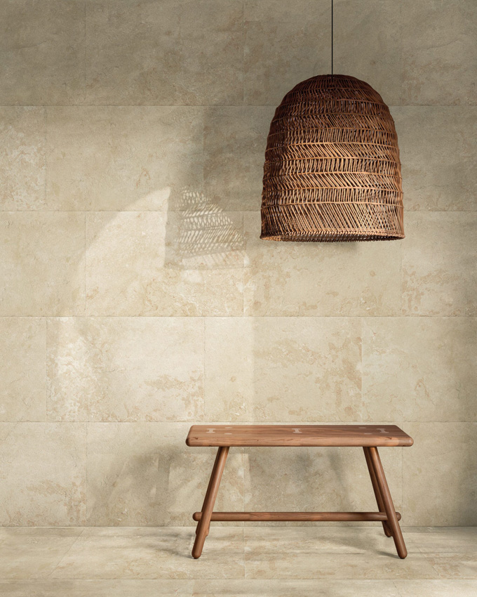 Carrelage de sol et mural Pierre de Bourgogne beige 60x90cm
