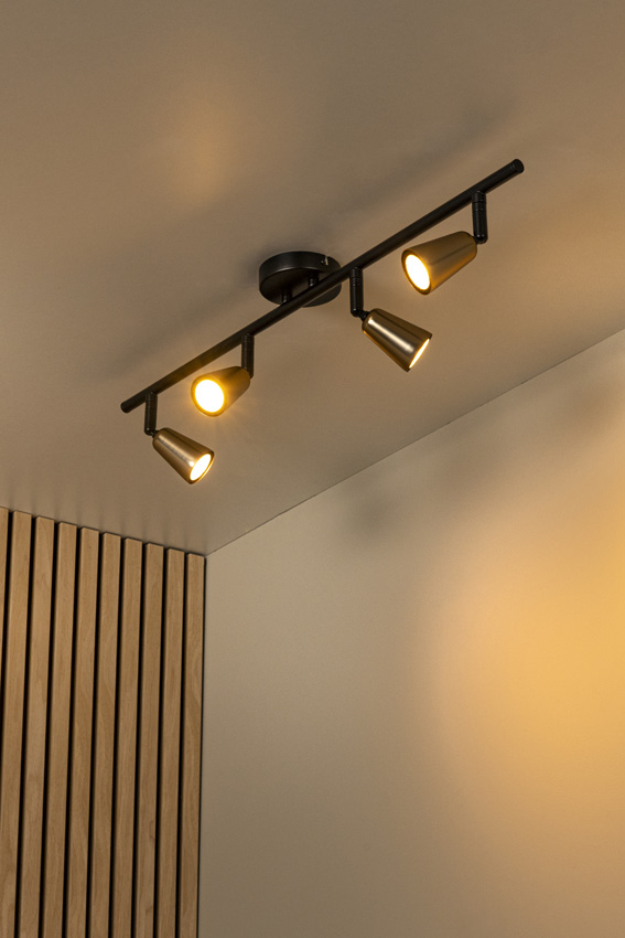 Lucide Essential Tiana - Plafondspot - 4xGU10 (MR16) - Champagnekleur