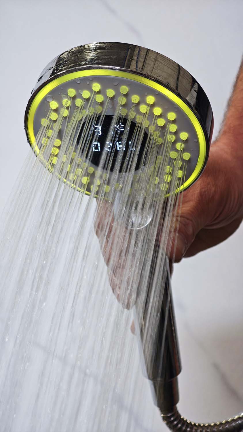 Handdouche Flynn met LED en temperatuurweergave 3 standen glanzend chroom