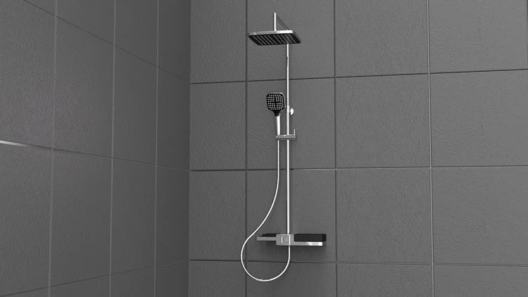 Set de douche Britta chrome/noir