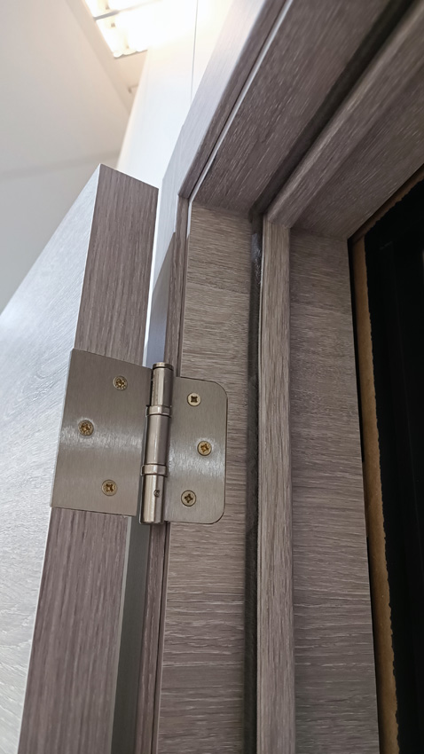 Porte intérieure complète S61 Ardenne gris 201,5x78cm tubulaire réversible + châssis 16,5cm