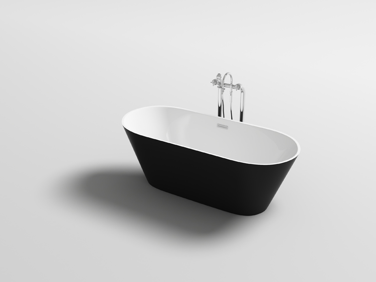 Baignoire îlot Belle noir/blanc 170x80cm