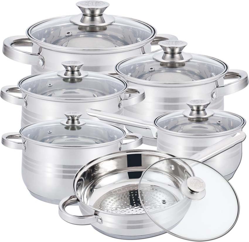 Casseroles argentées set de 12