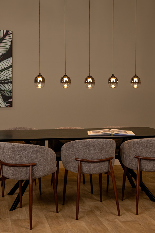 Hanglamp - zwart - dimbaar - LED 5x5,7W - 3000K