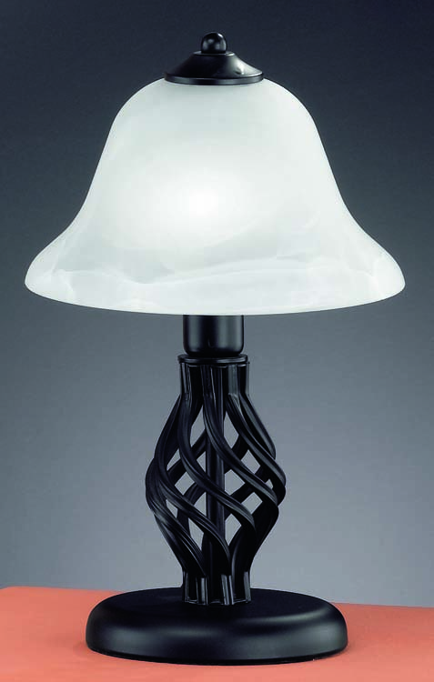 Lampe de table noir/blanc osier verre lampe excl 1xE14