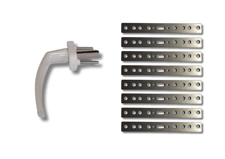 Toebehoren pvc ramen Deceuninck Elegant: 8 ankers + witte raamkruk