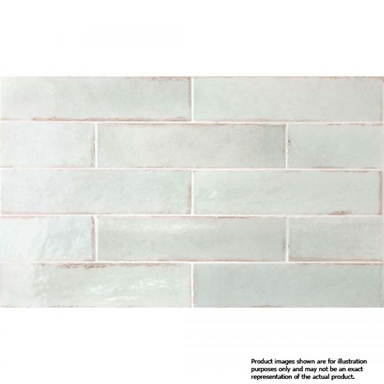 Carrelage mural Beccy Seaglass menthe brillant 6x24,5cm