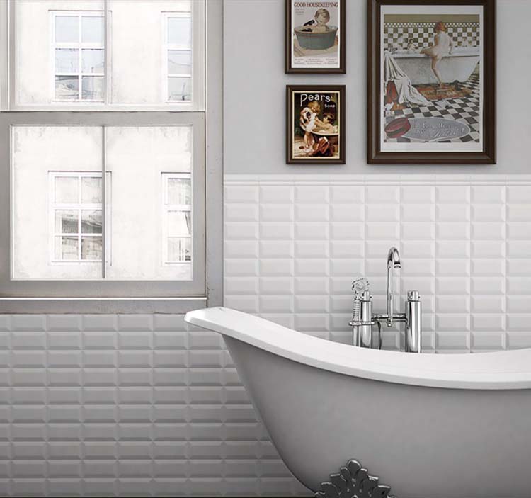 Nez pour carrelage mural métro blanc 5x15cm