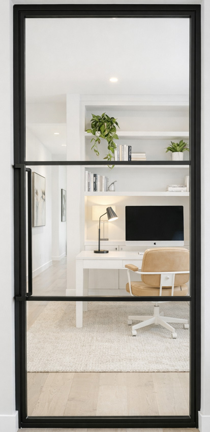 Porte intérieure double en acier Tirza noir 2x3R pivotante sur mesure