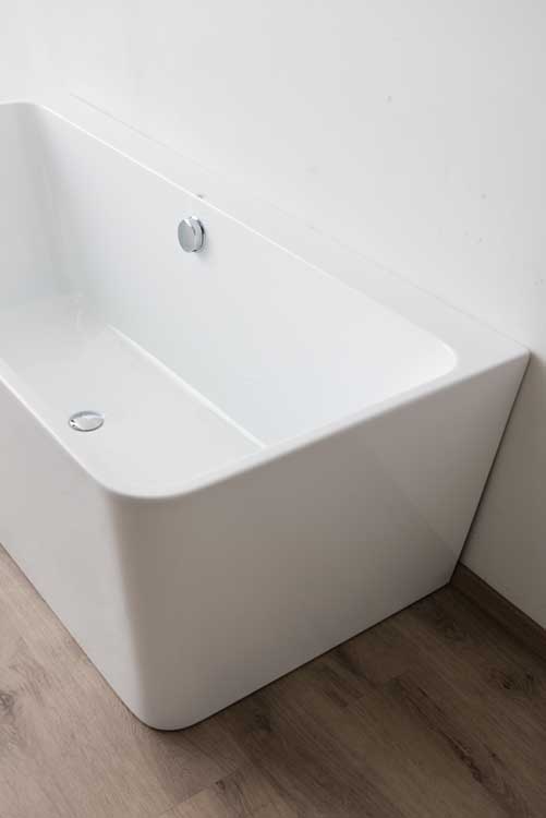 Baignoire semi-îlot Beau blanc brillant 170x75cm