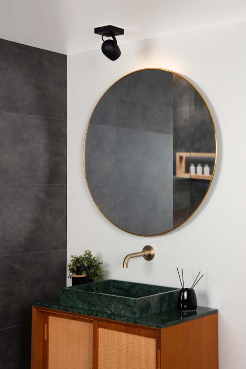 Plafondlamp badkamer - zwart - GU10 - 40W - IP44