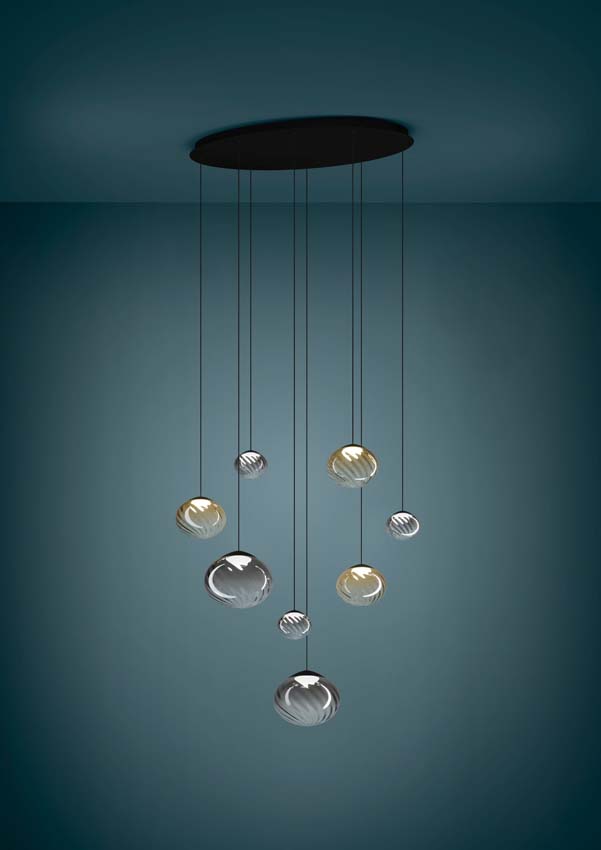 Suspension - Noir fumé - Dimmable - LED - 1x24W - 3000K - télécommande