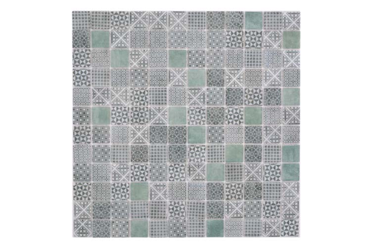 Mozaïek Eco Mix Patchwork groen mat 31,5x31,5cm