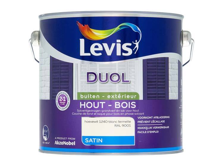 Levis Duol houtlak zijdeglans 2,5l hoevewit