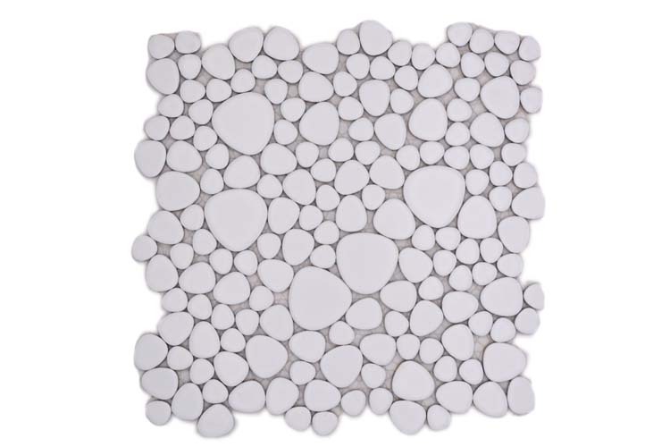 Mosaïque pebble ceramix blanche 27,5 x 27,5 cm