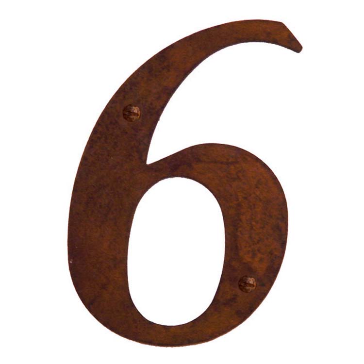 Numéro de maison 6 rouille