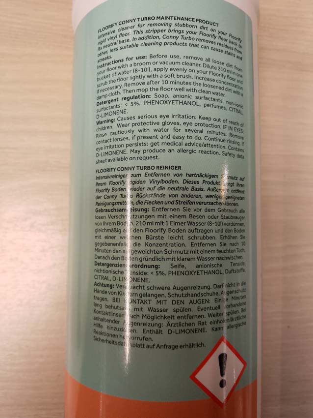 Produit d'entretien Floorify Conny Turbo pour sols vinyl 1L