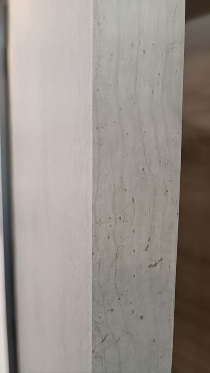 Porte intérieure complète Industrial béton 211,5x73cm tubulaire réversible + châssis noir 16,5cm