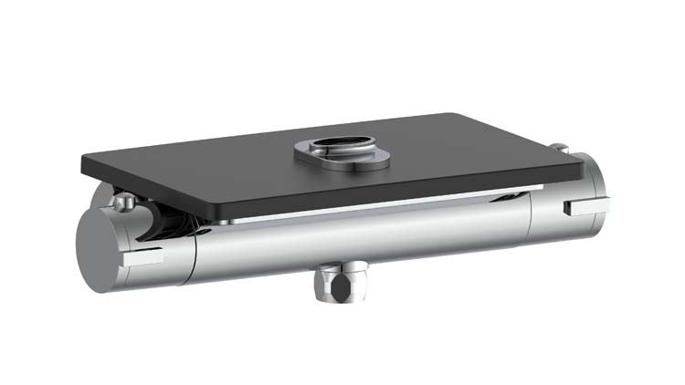 Set de douche Fiona thermostatique noir/chrome Set de douche Fiona thermostatique noir/chrome