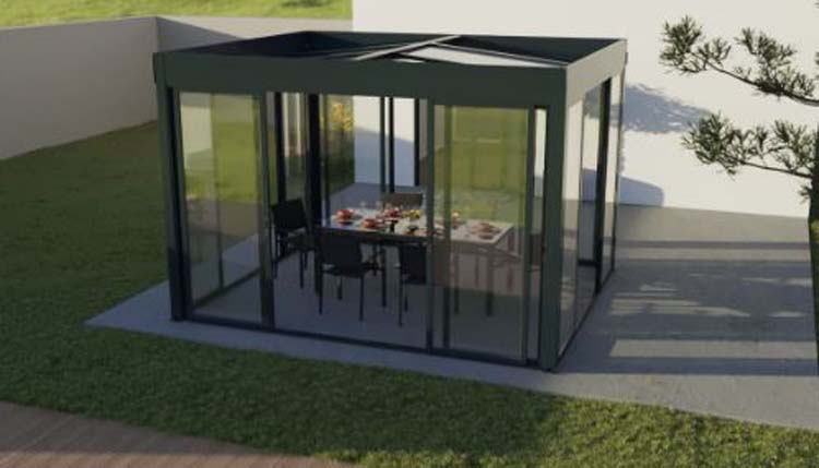 Tuinkamer Versailles alu antraciet 400 x 360 x 240 cm