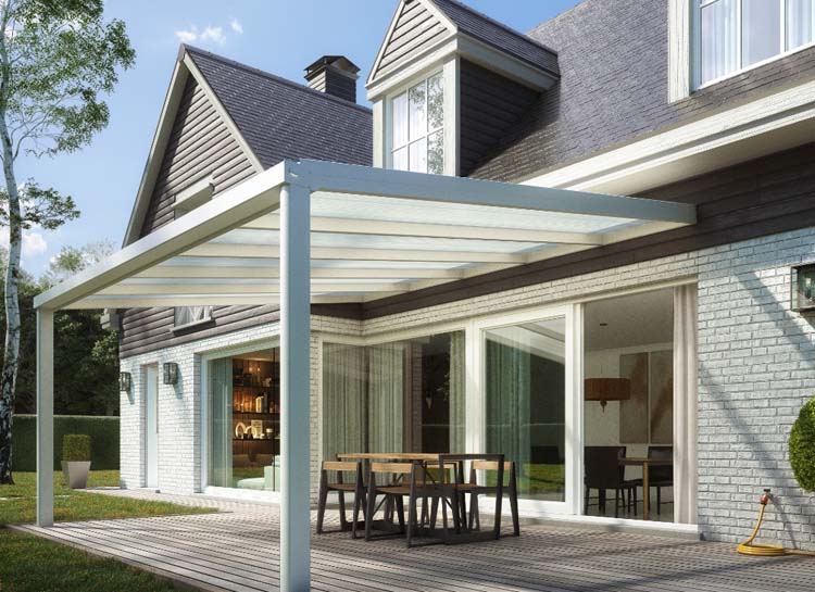 Toiture de terrasse Skyline blanc B 10000 x D 4841 mm