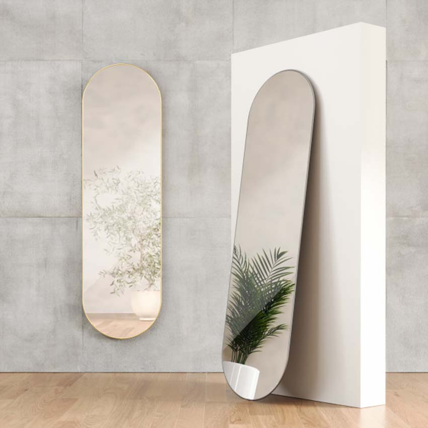 Spiegel Umbra Hubba ovaal titanium 157x45cm