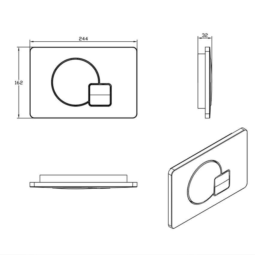 Plaque de commande Madison pro blanc brillant compatible avec le modèle UP320
