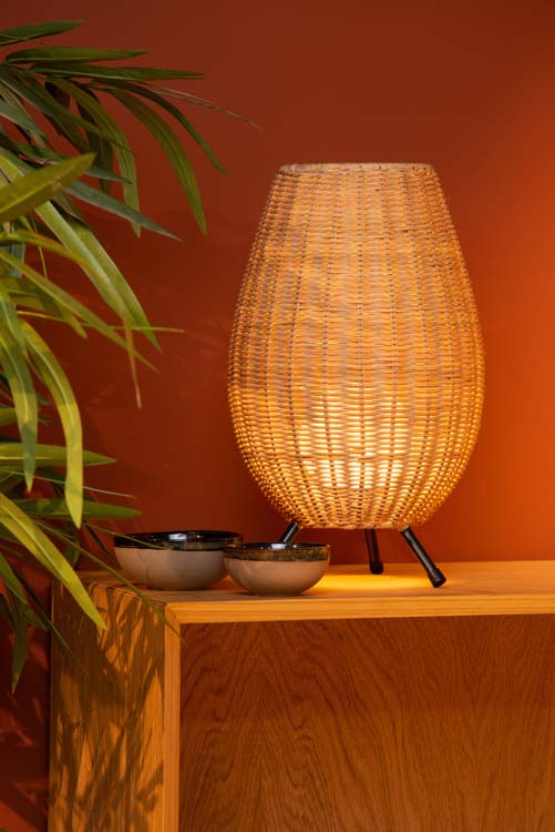 Tafellamp - Ø 22 cm - 1xG9 - Licht hout