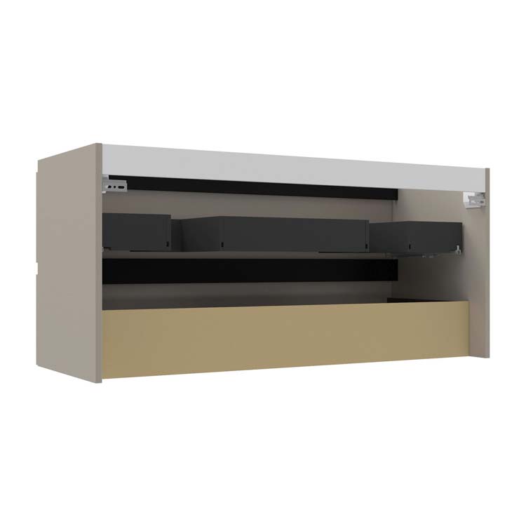 Meuble de salle de bain Abel blanc 2 tiroirs 1200 mm lavabo noir mat