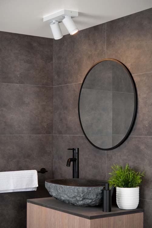 Plafonnier - blanc - 2xGU10 - 5W - IP44