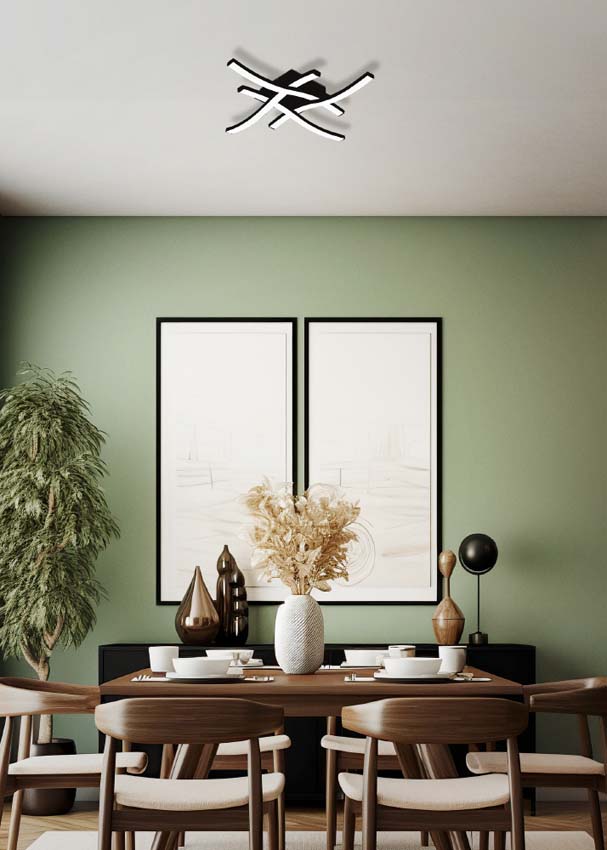 Plaffonier - dimmable - 20W - lampe incl - noir - 2480 lumen - 4000K