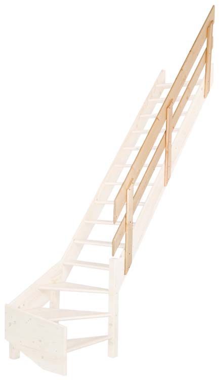 Rampe sapin horizontale pour escalier de meunier Bonn maxi