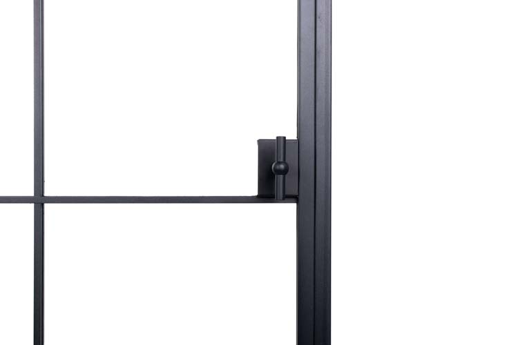 Porte intérieure simple en acier Black Glamour noir 6V poussant à gauche sur mesure