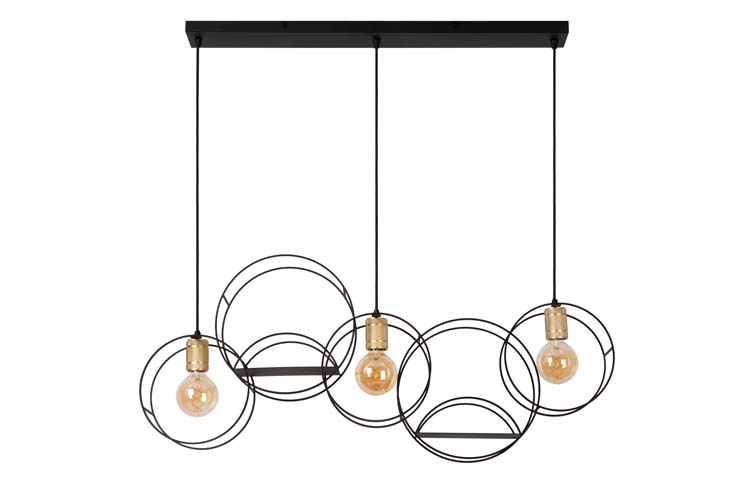 Lucide CIRCLE - Hanglamp - 3xE27 - Zwart