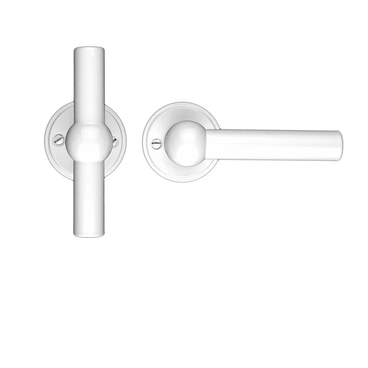 Poignée de porte grado T+L blanc sans rosace