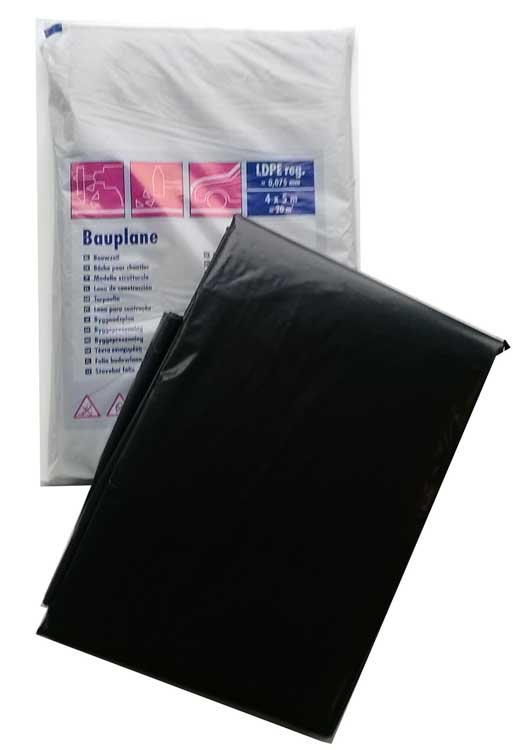 Bouwfolie LDPE 75my 20m² (4mx5m) zwart