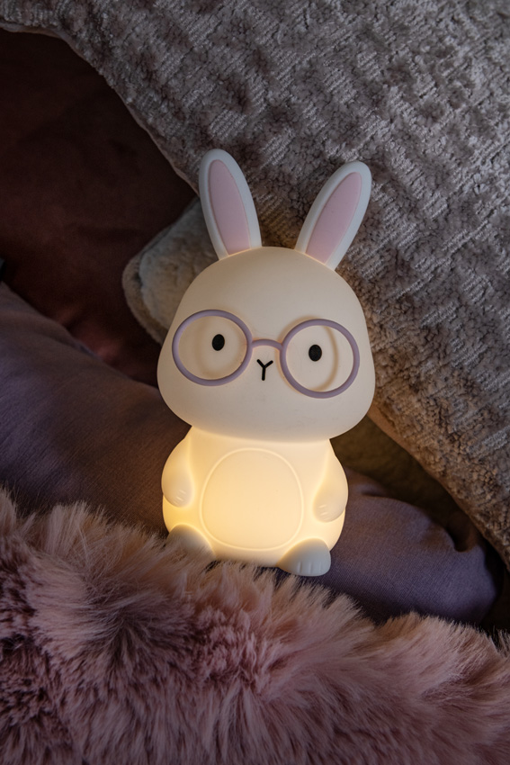Lampe de nuit rechargeable pour chambre d'enfant - Batterie rechargeable/piles - LED à 3 niveaux dimmable - RGB - Blanc