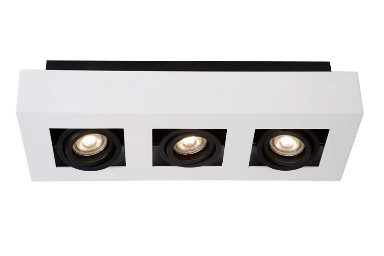 Plafondlamp - wit - dimbaar - LED - GU10 - 3x5W - 2200/3000K