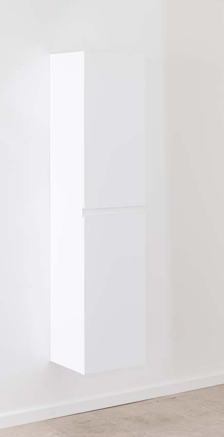 Armoire colonne Tibo/Tony mat blanc suspendue 170x40x35cm