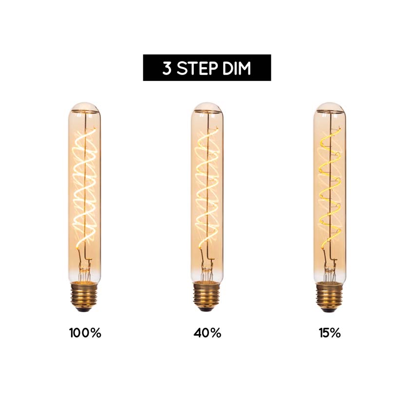 Lucide T32 - Ampoule filament - H20cm - LED 3 niveaux dimmable (Mémoire) - E27 - 1x4,9W 2200K - Ambré
