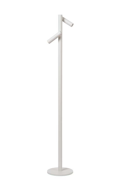 Lucide ANTRIM - Lampadaire / lampe de lecture Rechargeable - Batterie - LED Dim. - 2x2,2W 2700K - IP54 - Avec station de charge sans fil - Blanc