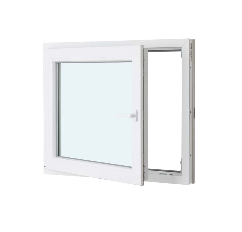 1-VL draaikiepraam pvc wit budget B800XH500 mm links 1-VL draaikiepraam pvc wit budget B800XH500 mm links