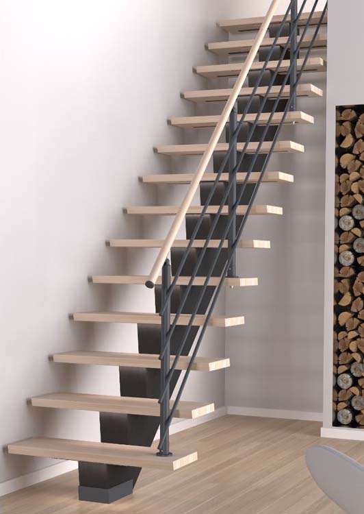 Escalier hêtre Flieden droit 280x85cm