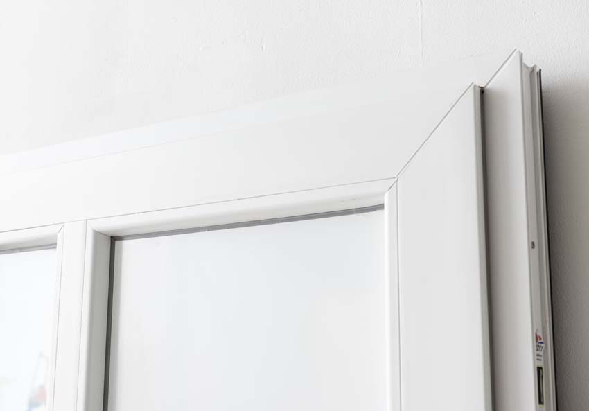 Porte extérieure Lumeo PVC vitrage mat blanc 1100x2100mm gauche