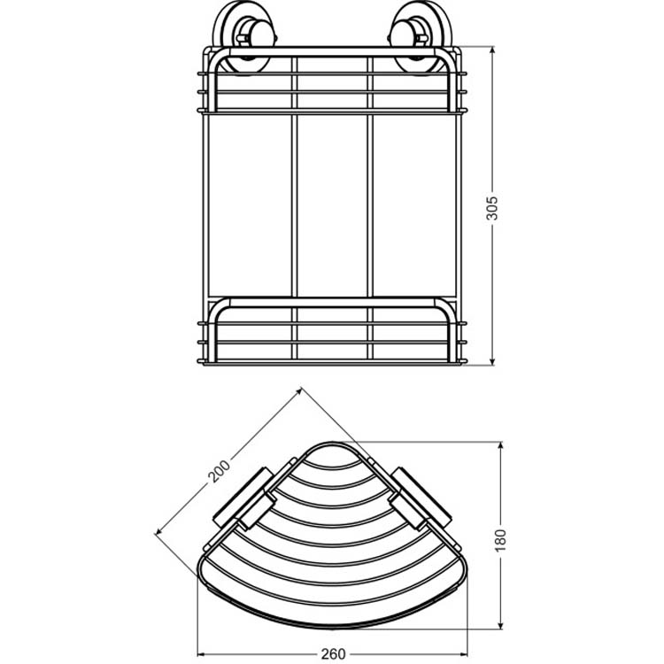 Doucherek hoek 3-in-1 chroom