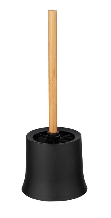 Toiletborstelhouder Wenko Basic zwart/bamboe