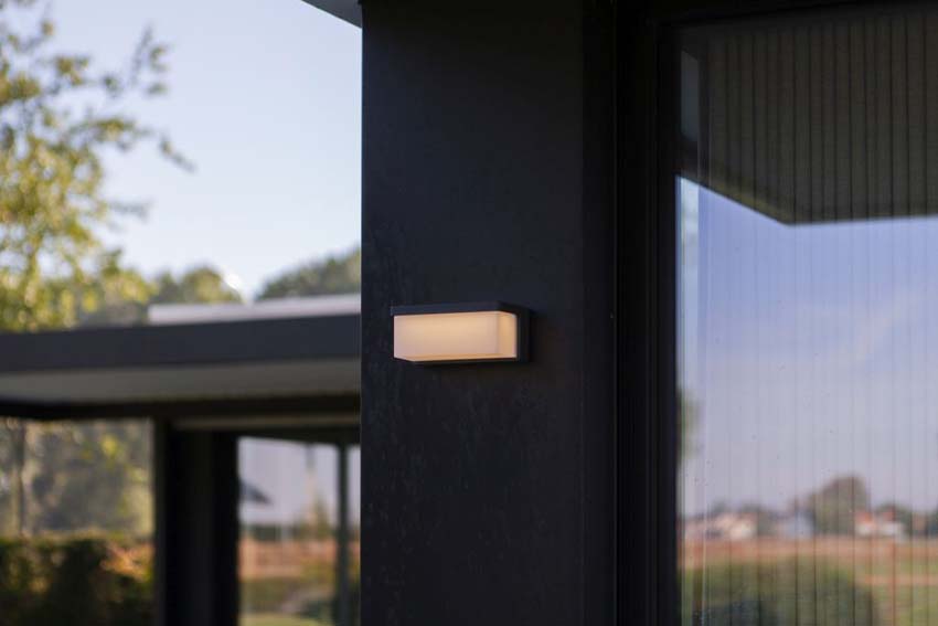 Applique murale extérieur - gris - H8,5cm - LED - 1x9W - 3000K - IP44